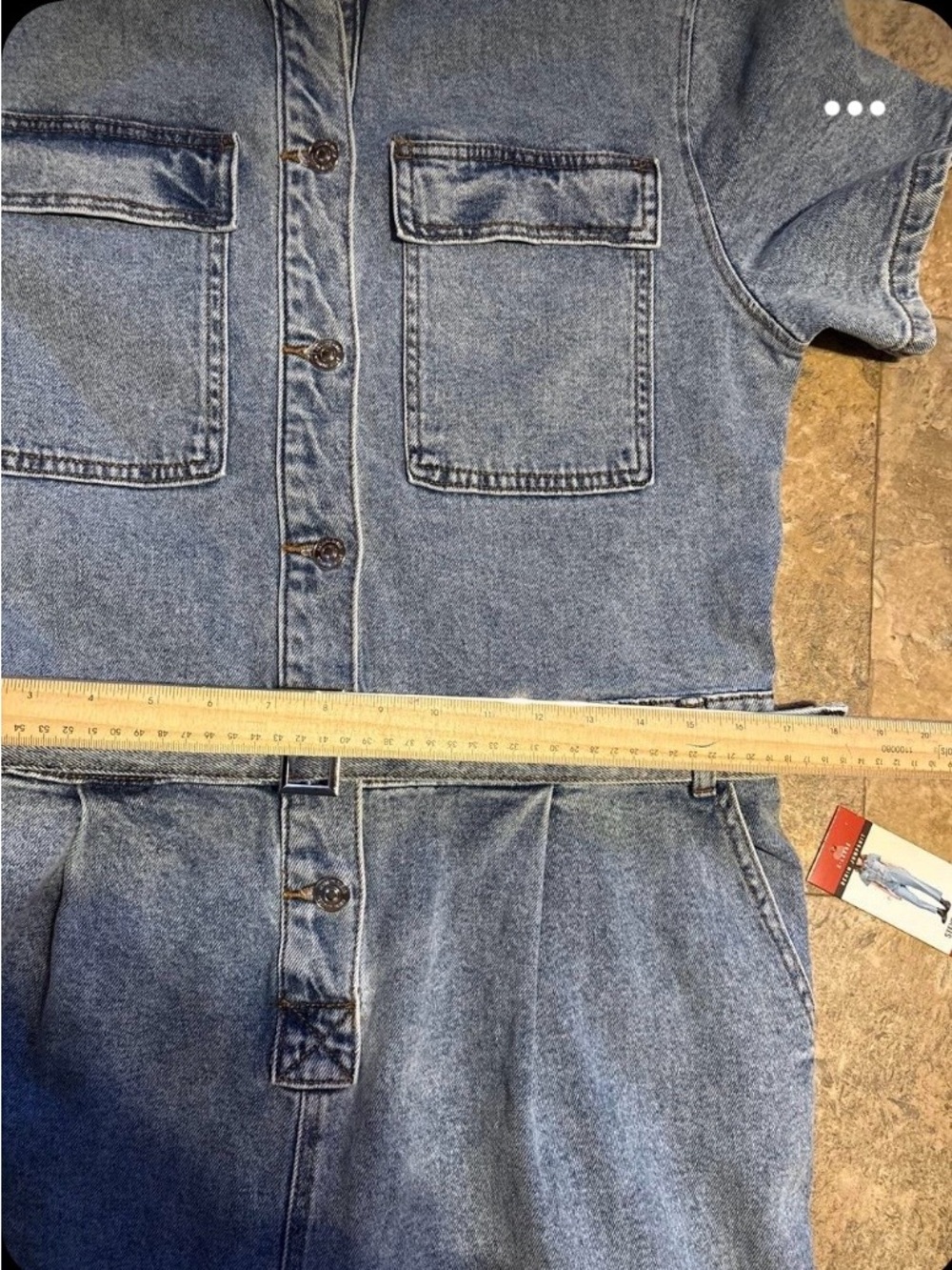 NWT Steve Madden Denim Utility Jumpsuit XL Wide Leg Belted Boilersuit $119 - Picture 9 of 13